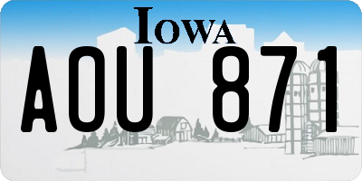 IA license plate AOU871