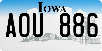 IA license plate AOU886