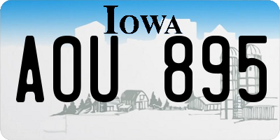 IA license plate AOU895