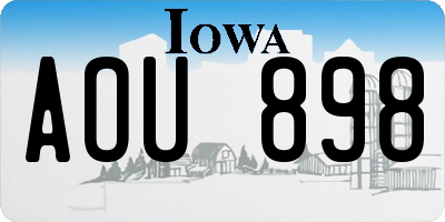 IA license plate AOU898