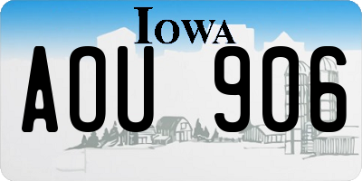 IA license plate AOU906