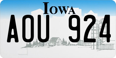 IA license plate AOU924