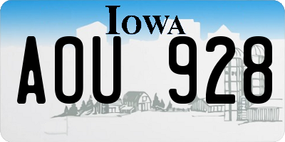 IA license plate AOU928