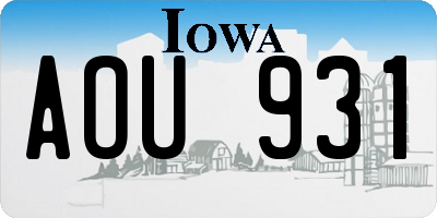 IA license plate AOU931