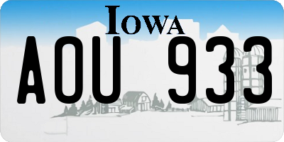 IA license plate AOU933