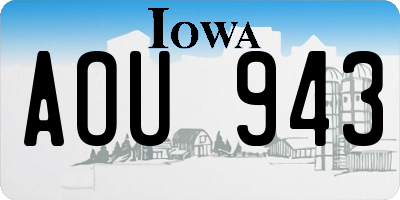 IA license plate AOU943
