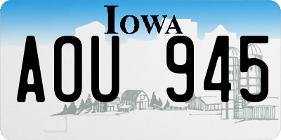 IA license plate AOU945