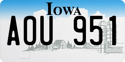 IA license plate AOU951
