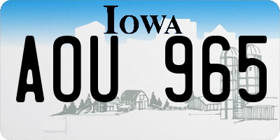 IA license plate AOU965