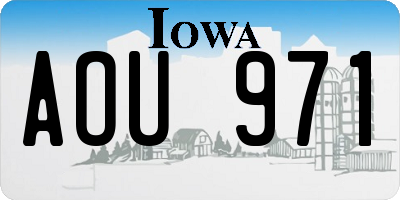 IA license plate AOU971