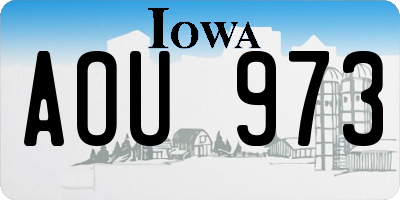 IA license plate AOU973