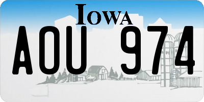 IA license plate AOU974