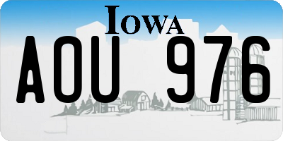 IA license plate AOU976