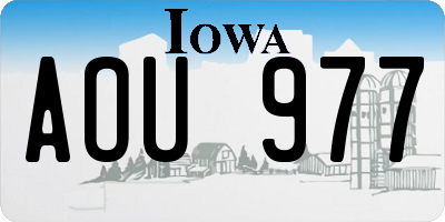 IA license plate AOU977