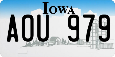 IA license plate AOU979