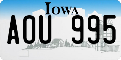 IA license plate AOU995