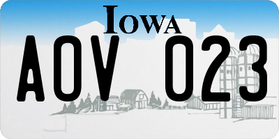 IA license plate AOV023