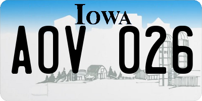 IA license plate AOV026