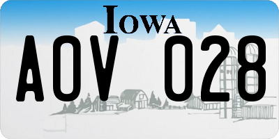 IA license plate AOV028