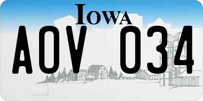 IA license plate AOV034