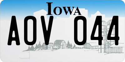IA license plate AOV044