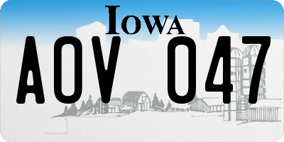 IA license plate AOV047