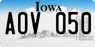 IA license plate AOV050