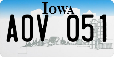 IA license plate AOV051