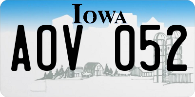 IA license plate AOV052