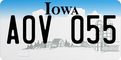 IA license plate AOV055