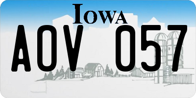 IA license plate AOV057
