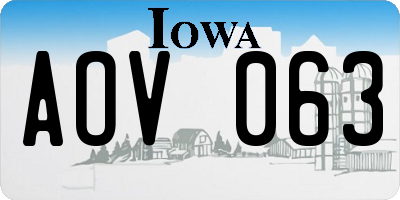 IA license plate AOV063