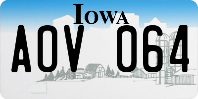 IA license plate AOV064