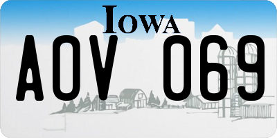 IA license plate AOV069