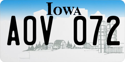 IA license plate AOV072