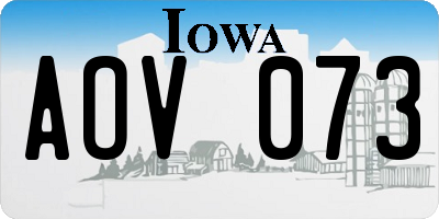 IA license plate AOV073