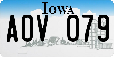 IA license plate AOV079