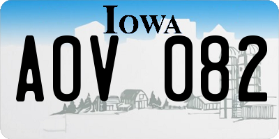 IA license plate AOV082