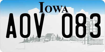 IA license plate AOV083
