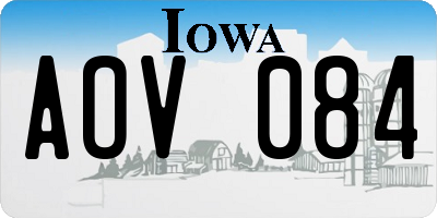 IA license plate AOV084