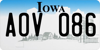 IA license plate AOV086