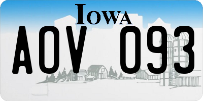 IA license plate AOV093
