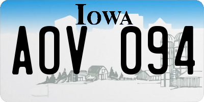 IA license plate AOV094