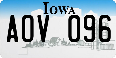 IA license plate AOV096