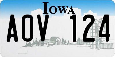 IA license plate AOV124