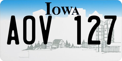 IA license plate AOV127