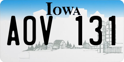 IA license plate AOV131