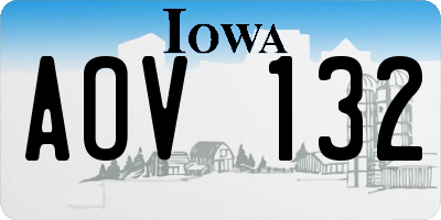 IA license plate AOV132