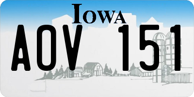 IA license plate AOV151