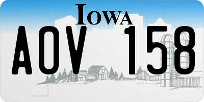 IA license plate AOV158